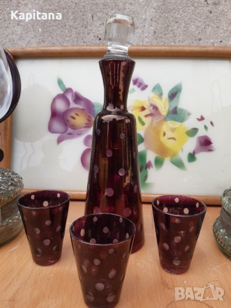 Стъклен сервиз за ракия, снимка 1
