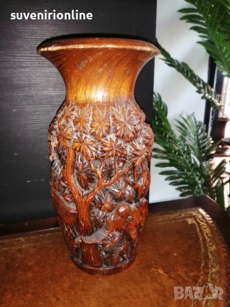 Дървена ваза, снимка 1
