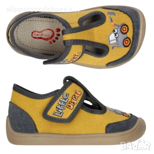 Детски пантофи "Barefoot" жълт кола  , снимка 1