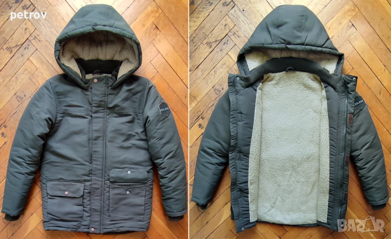 Детско Зимно Яке Канадка С Качулка За Момче 11-13г. Размер 158 С Дебела Вата, снимка 1