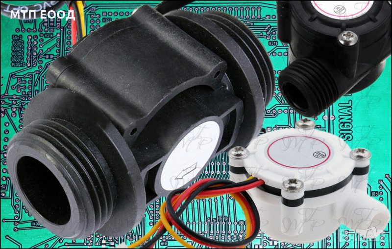 Датчик за течности, вода, сензор на воден поток, импулсен, флуид, снимка 1