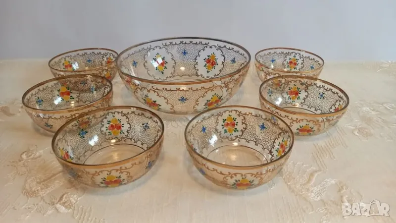 Ръчно рисувани стъклени купи, снимка 1