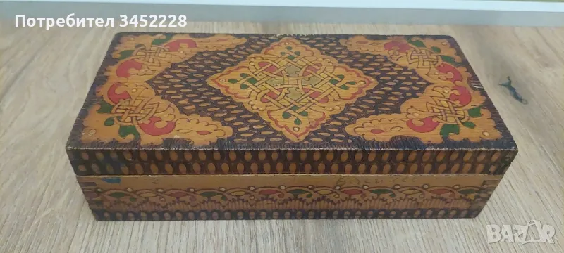 кутийка дърво пирографирана , снимка 1