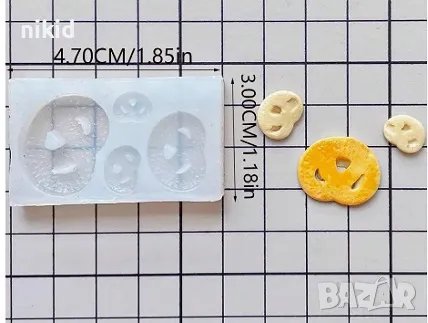 4 малки мини бретцел бретцели брецел сладки силиконов молд форма калъп за фондан смола шоколад , снимка 1