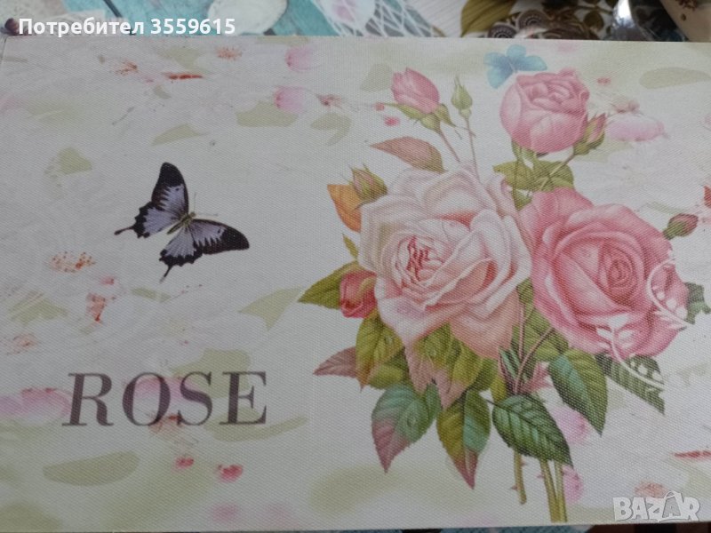 дървена ретро кутия с рози от Италия, снимка 1