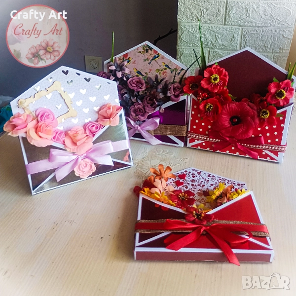 Картичка-плик с изскачащи цветя , снимка 1