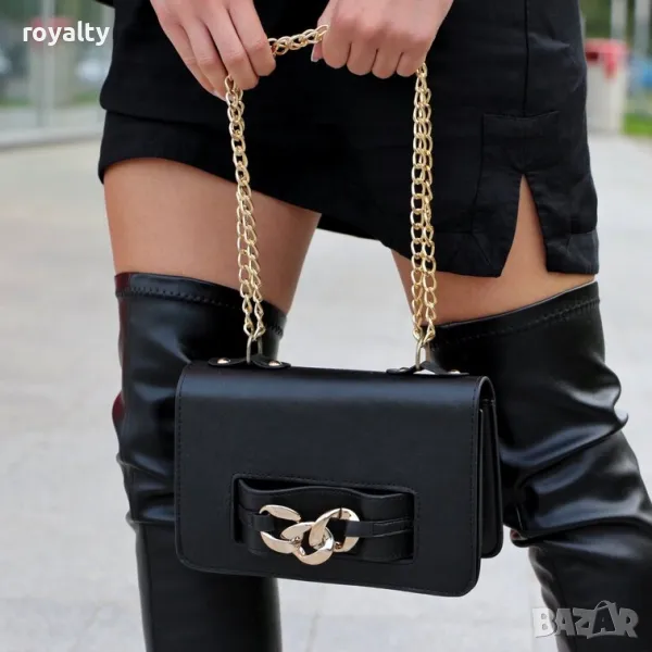 Дамска чанта - черна кожа, снимка 1