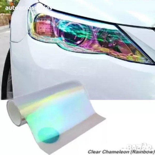 3000050600 Безцветно Хамелеон защитно фолио за фарове и стопове 100х30см, снимка 1