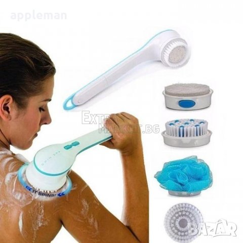 Spin Spa масажираща ексфолираща душ гъба четка за баня тяло масаж, снимка 1 - Масажори - 29456292