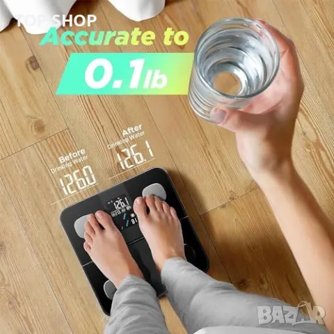 Нов смарт кантар Везни за Тяло - ИТМ, Сърдечен Ритъм, App Синхронизация, снимка 3 - Друга електроника - 49970897
