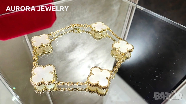 Van Cleef & Arpels VCA 5 Motifs Gold Mother of Pearl Vintage Alhambra Дамска Гривна