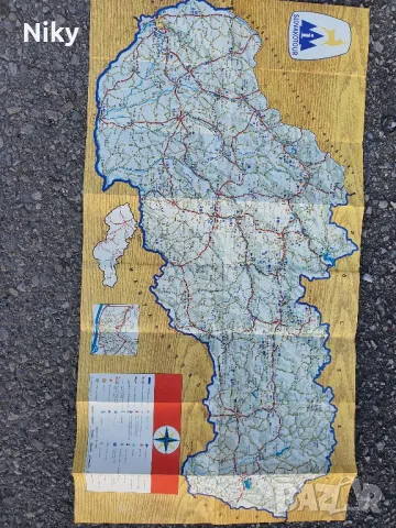 Пътна карта на Словакия от 70те , снимка 3 - Антикварни и старинни предмети - 48920192