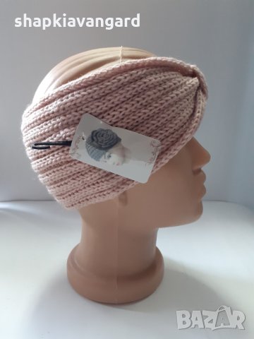 Дамска лента цвят пудра-13, снимка 4 - Шапки - 20447397