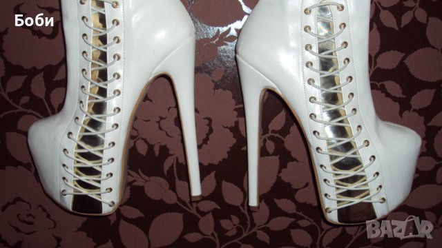 Бели чизми с висок ток, снимка 2 - Дамски ботуши - 36638404