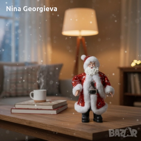 Декоративен дядо Коледа с пайети – Стилен акцент за всеки дом, снимка 3 - Декорация за дома - 52720473