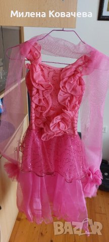 Рокля за стандартни танци - цвят циклама, снимка 2 - Детски рокли и поли - 38063235