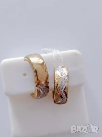 златни обици с две лица 49186-1