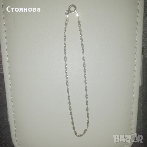 Сребърна гривна Italy 21см, снимка 2 - Колиета, медальони, синджири - 53929981