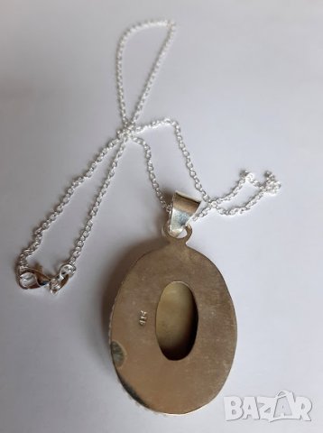 Арт Колие от естествен яспис, медальон, висулка, снимка 5 - Колиета, медальони, синджири - 31231692