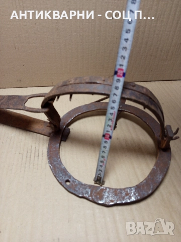 Стар Голям Ръчно Кован Капан Клюса. , снимка 8 - Антикварни и старинни предмети - 52595452