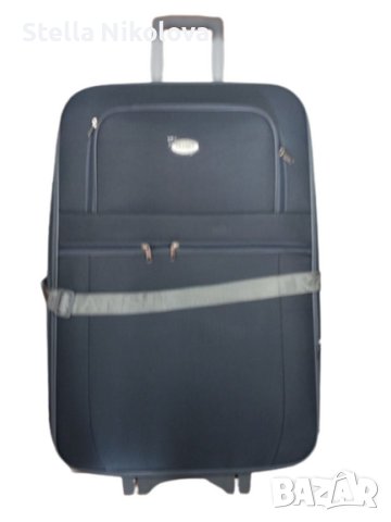 Текстилен куфар 701 с разширение - 70см. височина,сив, снимка 1
