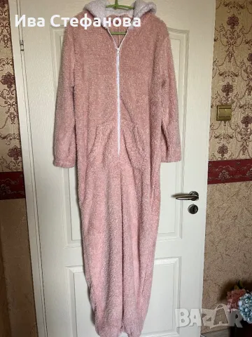 Домашен нов розов много мек ,уютен   ,удобен гащеризон pink bear пухен пухенка или за спане сън