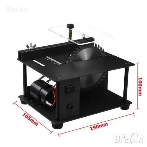 Настолен мини циркуляр / Mini Table Saw – 100W, 24V, снимка 3 - Триони и циркуляри - 56244602