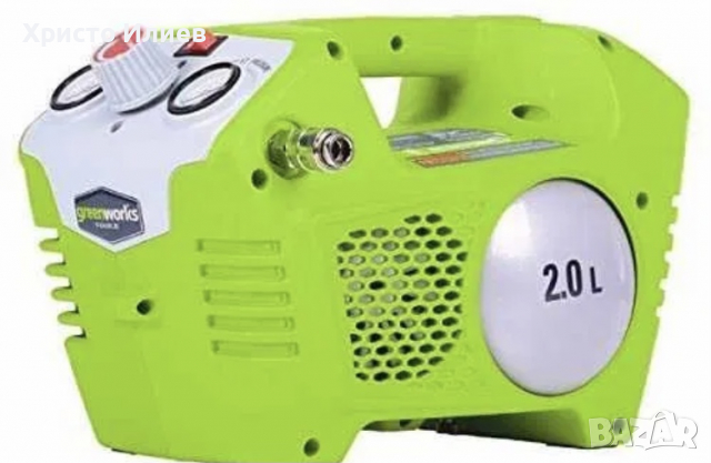 Акумулаторен Компресор за Въздух Greenworks 40V с Батерия и Зарядно, снимка 9 - Компресори - 36446960