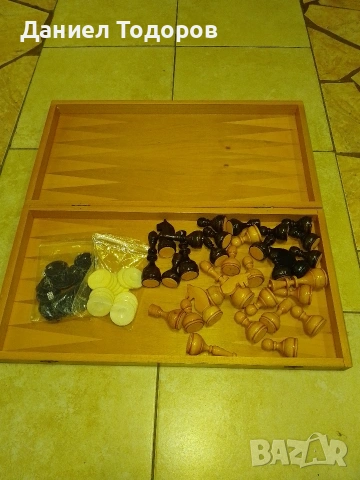 Стар Дървен Шах - Табла. Размери - 48 х 48см. , снимка 10 - Шах и табла - 54313759