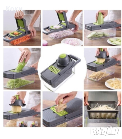 Ренде за плодове и зеленчуци Veggie Slicer, Многофункционално, 14 части, снимка 2 - Блендери - 44632732