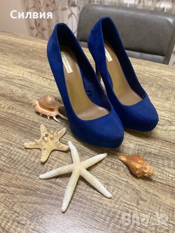 Сини обувки, снимка 4 - Дамски обувки на ток - 31841365