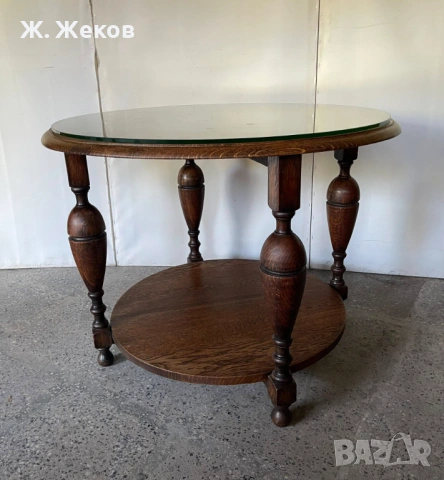 КРАСИВА КРЪГЛА ХОЛНА МАСА от масивно дърво, снимка 3 - Маси - 53931741