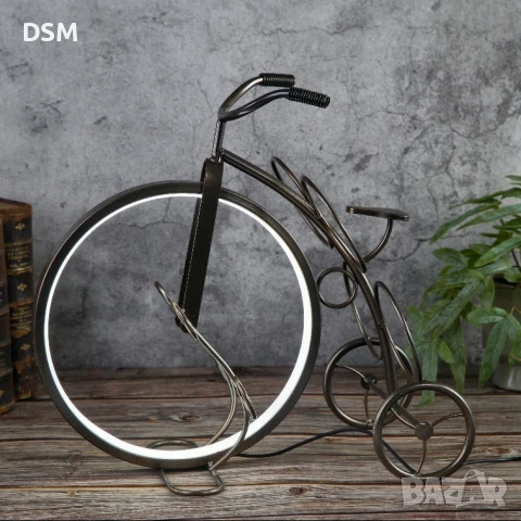 Нова Метална Лампа Велосипед - Колело Поставка за 4бр Бутилки, снимка 4 - Декорация за дома - 50986608