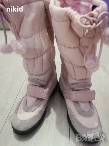Geox невероятно топли зимни дебели ботуши детски за момиче розови с камъчета