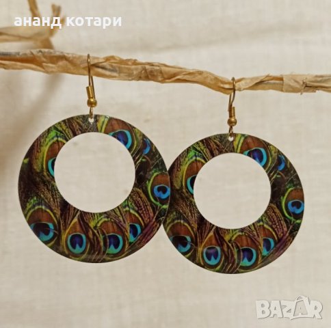 Индийски обеци -големи, много леки и ефектни М28, снимка 2 - Обеци - 38697693