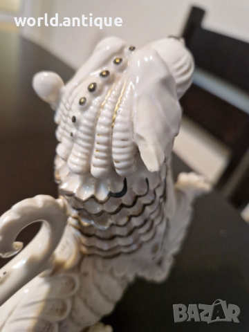 Много стара антикварна японска керамична фигура статуетка куче лъв Фу , снимка 11 - Антикварни и старинни предмети - 52150766