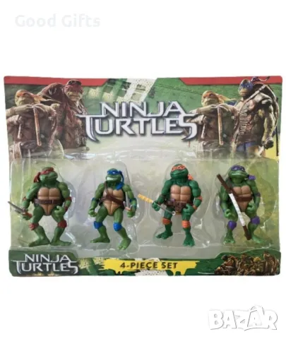 4броя Комплект фигурки Костенурките Нинджа с оръжия , снимка 2 - Фигурки - 48931025
