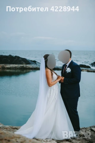 Сватбена Булчинска Рокля размер M/L, по поръчка, с презрамки