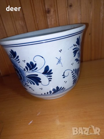 Старинна  порцеланова кашпа ДЕЛФТ, снимка 4 - Вази - 44385600