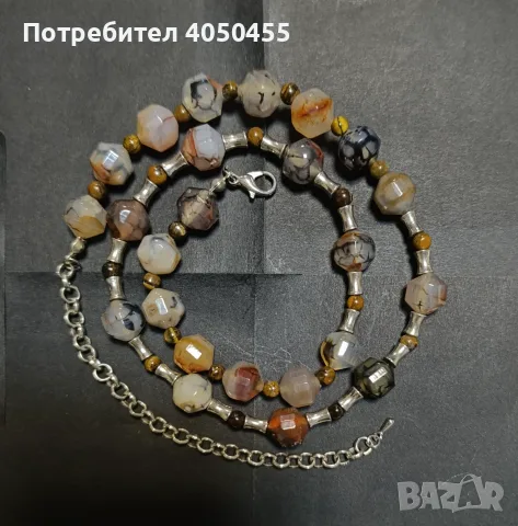 Дамско колие от естествени камъни с фасетирани мъниста, снимка 2 - Колиета, медальони, синджири - 55802696