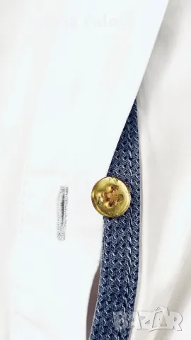 Белоснежна мъжка риза  Q1 ( златно копче), снимка 6 - Ризи - 47656462