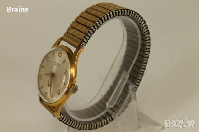 1960's SECORY Позлатен Швейцарски Ръчен Часовник, снимка 5 - Мъжки - 52380186