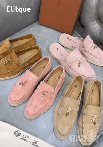 мокасини от естествен велур loro piana