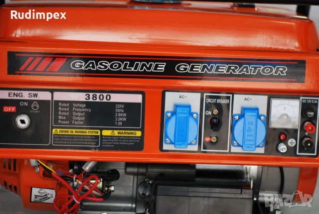 Генератор за ток 3.5 kW, 7.5 HP, бензинов, монофазен, AVR, ръчен стартер, 100% медни намотки, в нали, снимка 2 - Генератори - 49843186