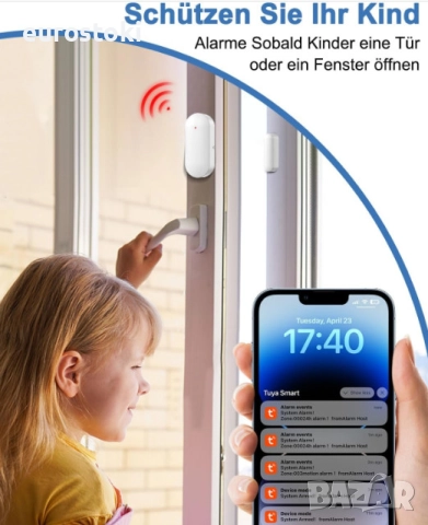 Интелигентна алармена система SanJie, 5 сензора за врати и прозорци, 2 дистанционни управления, 2.4G, снимка 8 - Други - 52566797