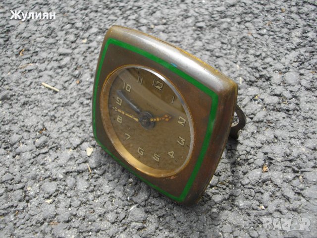 КОЛЕКЦИОНЕРСКИ БРОНЗОВ БУДИЛНИК С ЕМАЙЛ KIENZLE ART DECO, снимка 2 - Антикварни и старинни предмети - 40690352