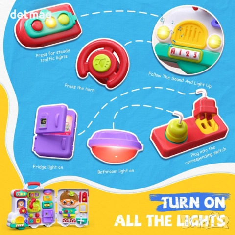 Интерактивно куфарче - бус с музика и светлина DARENLAND, снимка 3 - Образователни игри - 52622642