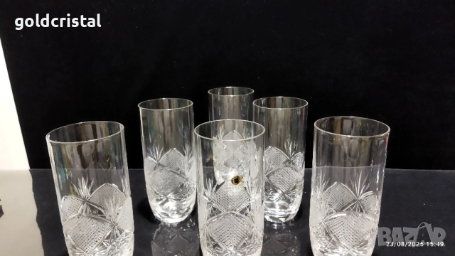 Кристални чаши, снимка 6 - Антикварни и старинни предмети - 35529969