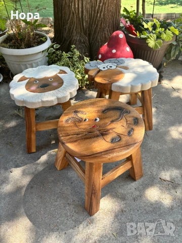 Столче / Табуретка от тиково дърво, снимка 6 - Други - 44077986