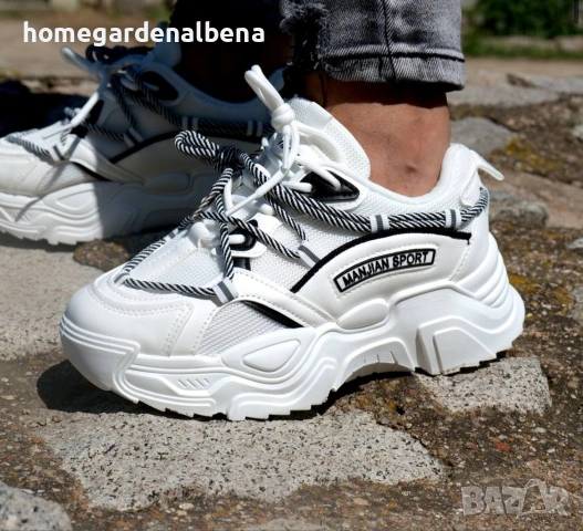 Дамски маратонки MS Sport – Бели chunky сникърси | Размери 36, 37, снимка 2 - Детски маратонки - 54314305